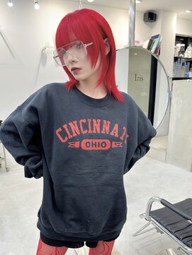 ソル 栄矢場町(SOL) レッドカラー/ウルフカット/レイヤーカット