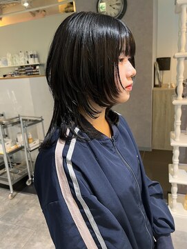 カフ(CAF) CAF松本/ウルフレイヤー/ダークトーンカラー/心斎橋美容室