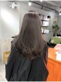 ブリーチなしダブルカラーレイヤーカットミルクティーベージュ