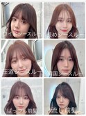 透明感カラーくびれヘアレイヤーカット前髪顔周りカット韓国ヘア
