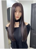 桑名ロングレイヤーカットハッシュカット透明感カラー重めロング