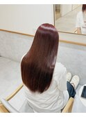 wine red【艶髪.赤髪.ワインレッド.ロング.艶感】