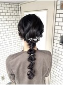 編みおろし ヘアセット 参列ヘア お呼ばれヘア 推し活ヘア 