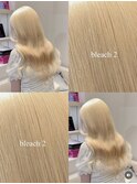 16400抜きっぱなしブリーチ金髪レイヤーロングホワイトブロンド