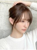 韓国アレンジ後れ毛スタイル　顔回りカット