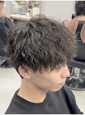ツイストシャドウパーマ×ラウンドマッシュ