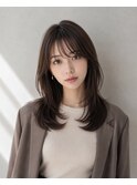 大人レイヤー ミディアムロング ゆるウェーブ 髪質改善カラー