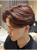 ワインレッド×ローフェード×長めフェザー！
