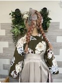 卒業式袴着付けとツインヘアアレンジ【ヘアセット/立川/立川南】