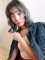 メーヴェ(Mowen) mowen×外ハネミディアム×ラフウェーブ×モカベージュ