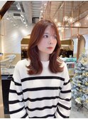 セミディダークアッシュシアーカラー姫カット【韓国ヘア鈴木颯】