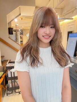 ネオリーブアイム 横浜西口店(Neolive aim) ブラウンとベージュのデザインカラー 成田