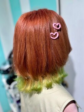 マティーナ ヘアー 池袋(Matina hair) 【オレンジ×ライムグリーン】20代30代40代50代