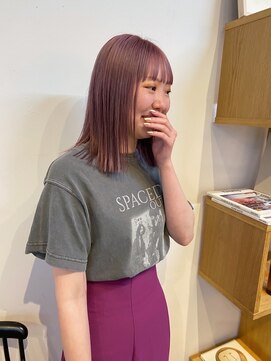 エンター 天神店(ENTER) 切りっぱなしミディ/髪質改善/ピンクブラウン/ENTER 天神店