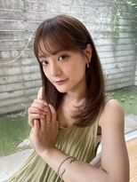 大人かわいい小顔顔まわりレイヤーまろベージュシースルー前髪