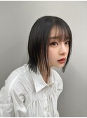 ワイドバングイメチェン美髪外ハネボブ+レイヤーカット韓国/池袋