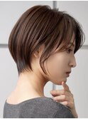 大人ショートボブくびれショートヘア顔周りレイヤーカット50代◆