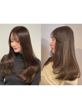 【韓国顔周りカット＋透明感カラー￥9,900】優秀トリートメント◎繰り返すカラーやパーマも怖くない！