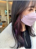 インナーカラーイヤリングカラーダブルカラーベージュカラー韓国