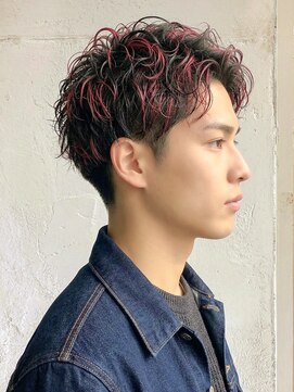 エノア 東京(ENORE) メンズ/ブリーチ/ダブルカラー/ハイライト/赤メッシュ