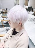 ホワイトカラーウルフショート/メンズハイトーンカラー