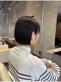 切りっぱなしボブ川越/ショート/ボブ/ハイライト/白髪ぼかし