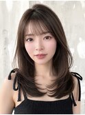 結べるミディアムヘア/朝楽簡単レイヤーカット/30代40代50代