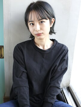 バース(BIRTH) 天神【BIRTH】くすみブルー×外ハネミニボブ　2