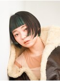 フェイス レイヤー ミニボブ インナー カラー デザイン