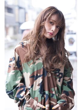 ケアリー 流山おおたかの森(Carelly) 大人かわいい前髪セシルカットココアブラウンフリンジウェーブ