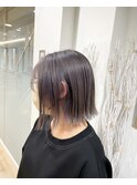 ボブ×ラベンダーアッシュ