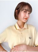 ショート/ボブ/ブラウンカラー/ベージュ/ワイドバング/渋谷/学割