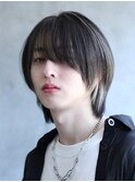ナチュラルノーセットウルフ【韓国シースルーバング】
