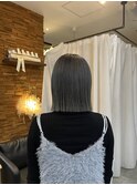 透明感カラー ボブ グレー