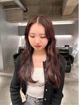 リール(rire) rireイメチェン前髪アンブレラカラーこなれミディウェーブパーマ