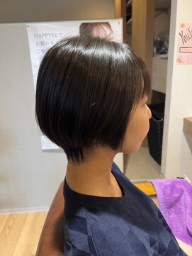 ハピエル ヘアークルー(HAPPYEL hair crew) 大人可愛い切りっぱなしひし形ショートウルフ地毛風ブラウン