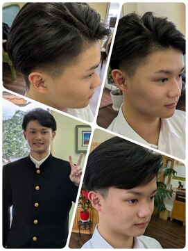 クリア 美容室 ツーブロックショート☆七三分けパート