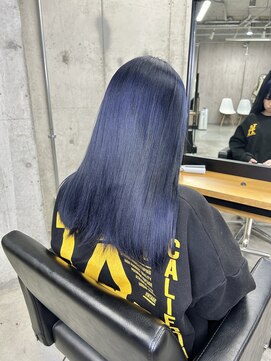 ラフィット 香椎(lafit) ブルーバイオレット　ネイビーブルー艶カラーブリーチカラー