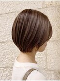 ショートボブ　ベージュカラー　京都美容室　進詩織