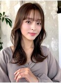 ミディアムレイヤーカット/20代30代40代/顔周りカットワンカール