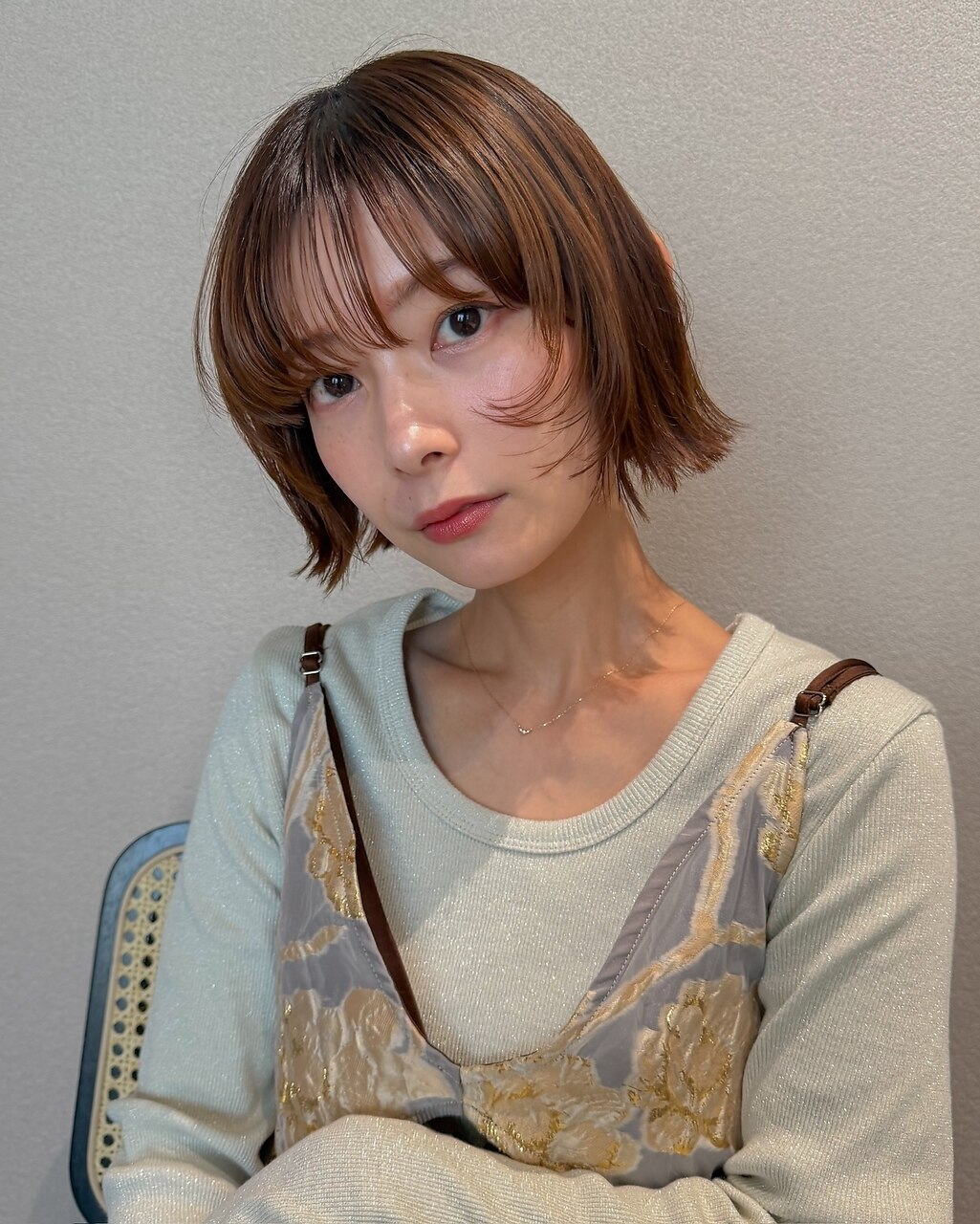 ピンクベージュ/ブリーチなし/ボブ/表参道