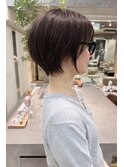 透明感カラー ボブ 前髪 ショート カラー ブリーチ&ダブルカラー