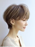 ミセスショートボブ白髪ぼかし脱白髪染め40代50代60代♪