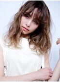 Lien☆極細ハイライトバレイヤージュ×ウェーブ外ハネボブ
