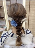 編みおろしヘア