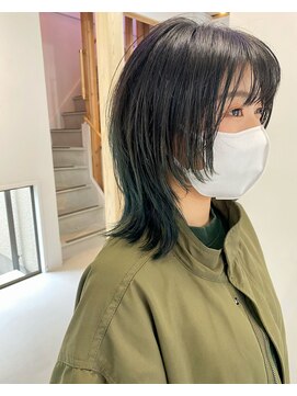 レンク(LENC) レイヤーウルフカット/グラデーションカラー