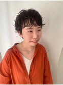 【石河安奈】大人ハンサムショート/ニュアンスパーマ/束感パーマ