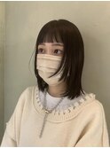 ミニボブ×アッシュブラック☆ぱっつん前髪☆ヘルシースタイル