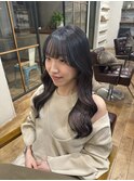 外巻きロング×インナーパープル