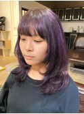 前髪 こなれミディ アンブレラカラー イメチェン ウェーブパーマ
